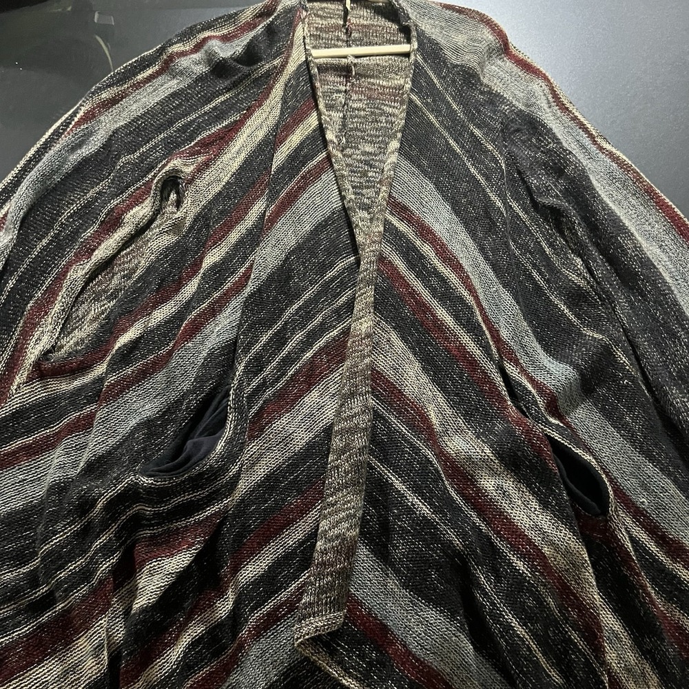 Free People Size Small The Big Trail Multicolor Knit Open Front Cardigan‎